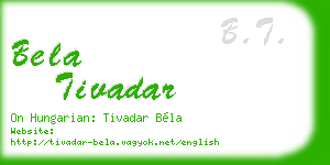 bela tivadar business card
